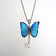 Transparent Pendant Key Blue Butterfly Vintage Key on a Chain Boho. Pendants. WonderLand. My Livemaster. Фото №14