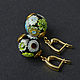 Murano Earrings 2 lampwork gilding gift for a woman, Earrings, Moscow,  Фото №1