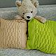 Decorative knitted pillow 40h40 cm Pillowcase for a pillow for the country, Pillow, Voronezh,  Фото №1