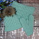 Hat,Snood and mittens mint color, Headwear Sets, Stupino,  Фото №1