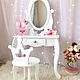 Dressing table console with mirror for children in the children's room. Tables. Big Little House. Интернет-магазин Ярмарка Мастеров.  Фото №2