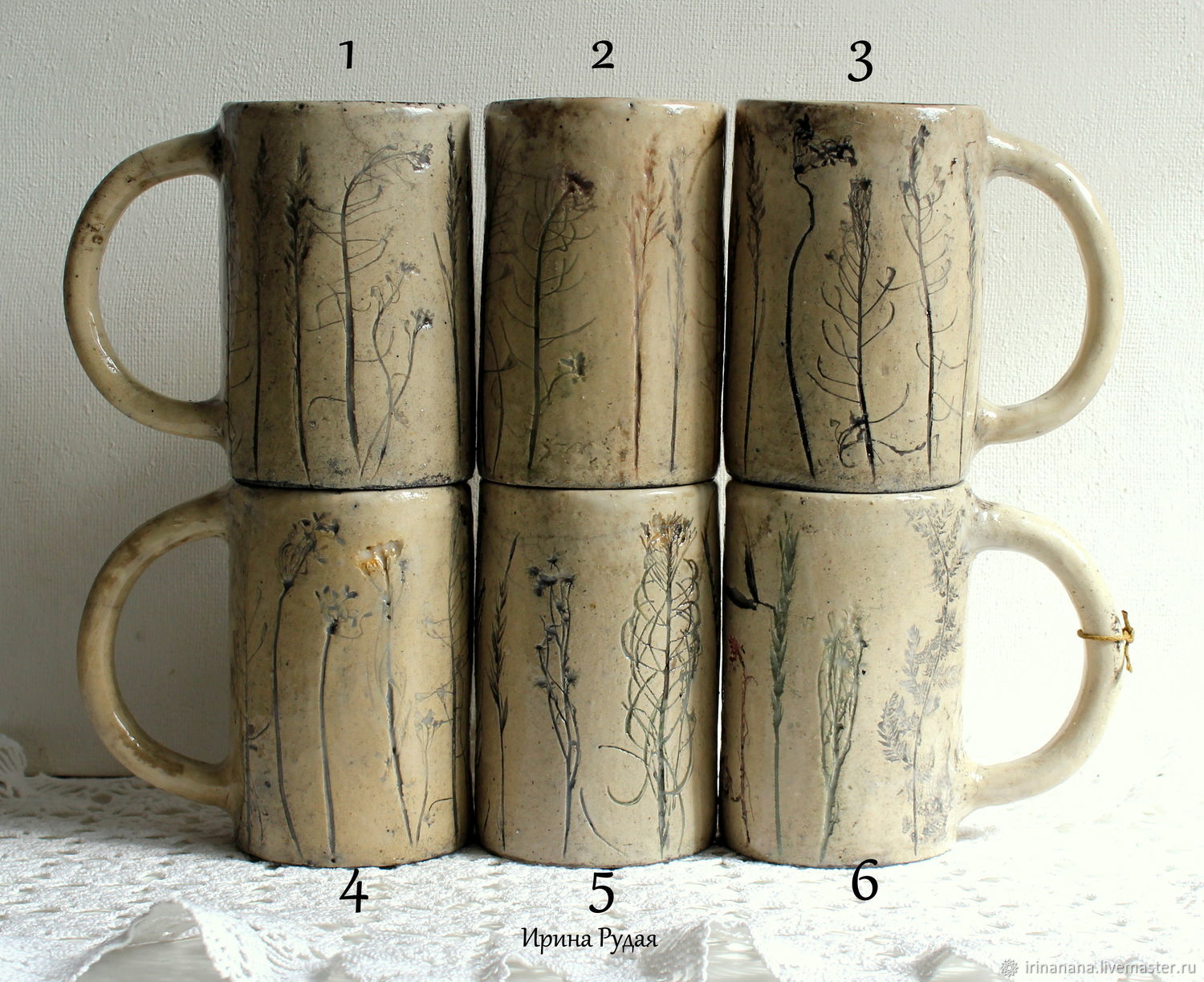 Керамические кружечки "Разнотравье" – купить на Ярмарке Мастеров ...