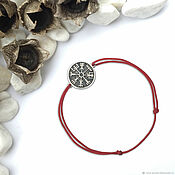 Украшения handmade. Livemaster - original item Vegvisir Bracelet on a red thread, silver. Handmade.