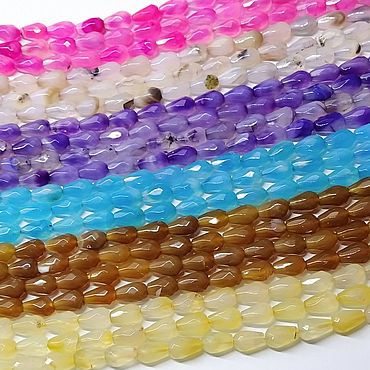 Украшения ручной работы. Ярмарка Мастеров - ручная работа Бусины с огранкой из агата форма капля (6 разных цветов). Handmade.