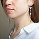 Long earrings with amethyst, quartz and calcite, Earrings, Moscow,  Фото №1
