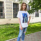 t-shirt: Just Love, a white T-shirt with a print of the author's painting. T-shirts. Belasla. My Livemaster. Фото №4