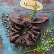 Fabric volume elastic band for hair, chocolate color. Scrunchy. molinialife. Online shopping on My Livemaster.  Фото №2