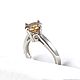 925 Solid Sterling Silver 2.25 ct. Orange Moissanite Ring. Rings. Moissanite Jewellry World. My Livemaster. Фото №5