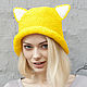 Желтая летняя шляпа с ушками, Шляпы, Москва,  Фото №1