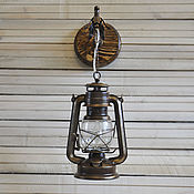 Для дома и интерьера handmade. Livemaster - original item Sconce Kerosene electric wall lamp in the loft retro rustic style. Handmade.