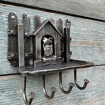 Для дома и интерьера ручной работы. Ярмарка Мастеров - ручная работа Ключницы настенные: ключница "Бобик". Handmade.
