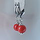 Серьги "Красный шарик". Earrings. jewelry. Online shopping on My Livemaster.  Фото №2