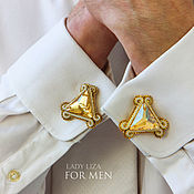 Украшения handmade. Livemaster - original item Cufflinks Edward. Gold Cufflinks, Men`s Jewelry, Wedding Groom. Handmade.