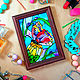 Stained glass painting with a butterfly on a yellow flower, Stained glass, Novosibirsk,  Фото №1