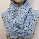 Snood openwork, light, blue, mohair, a gift to a girl, Snudy1, Petrozavodsk,  Фото №1