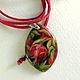 Pendant with painted Pomegranate garden. Pendants. greka. Online shopping on My Livemaster.  Фото №2