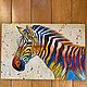 Order Oil painting 40*60 cm. Zebra. pop art. White swan. Livemaster. . Pictures Фото №3