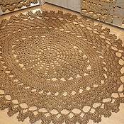 Для дома и интерьера handmade. Livemaster - original item Carpet jute openwork oval. Handmade.