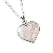 Украшения handmade. Livemaster - original item Rose Quartz heart pendant, pink pendant, gift on March 8th. Handmade.