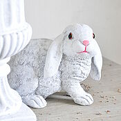 Дача и сад handmade. Livemaster - original item White polystone rabbit in Provence Country style symbol 2023. Handmade.