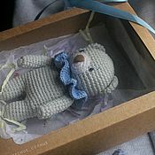 Игрушка вязаная зайка вязаный зайчик носочки вязаные для малыша эко