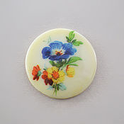 Материалы для творчества handmade. Livemaster - original item Vintage Cabochon 35mm Color Flowers. Handmade.