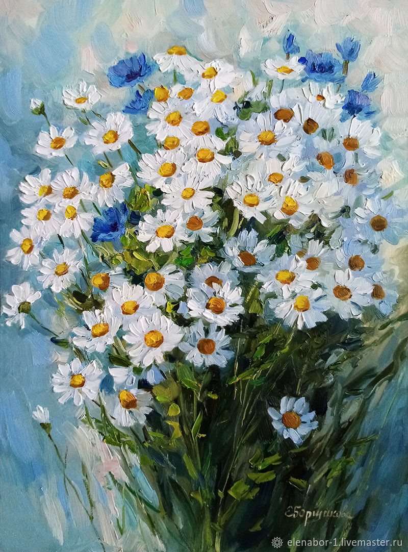 Картина Букет ромашек в интернет-магазине на Ярмарке Мастеров | Картины ...