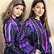 Cotton tunic in the boho decor and lace-Silver-Purple, Blouses, Tashkent,  Фото №1