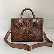 Сумки и аксессуары handmade. Livemaster - original item Men`s briefcase bag made of natural embossed crocodile leather. Handmade.