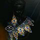 Золотая корона с голубыми кристаллами. Серьги. Юнна. Ярмарка Мастеров.  Фото №5