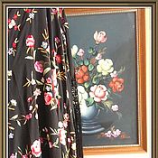 Шали: Красивейший чёрный шёлковый мантон де Манила с ручной вышивкой