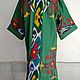 Uzbek robe made of suzane and ikat. Boho coat, caftan. S050, Robes, Odintsovo,  Фото №1