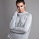 Fashionable calmer sweater, dark denim color, with a light melange. Jumpers. tatjanamatin. My Livemaster. Фото №5