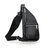 Сумки и аксессуары handmade. Livemaster - original item Men`s bag: Men`s leather bag Black Lucky Mod S58-712. Handmade.