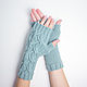 Knitted mitts with braids of merino wool. Mitts. Knitwear shop Fairy Tale by Irina. My Livemaster. Фото №6