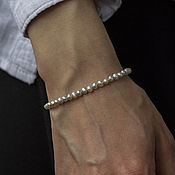 Украшения handmade. Livemaster - original item Bracelet made of gray pearls and silver. Handmade.