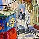 Красный трамвайчик, холст, 50х60 см. Картины. ЯркийКрасочныйМир   Natalya Sokolova. Ярмарка Мастеров.  Фото №4