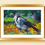 Картины и панно handmade. Livemaster - original item Painting with a bird 