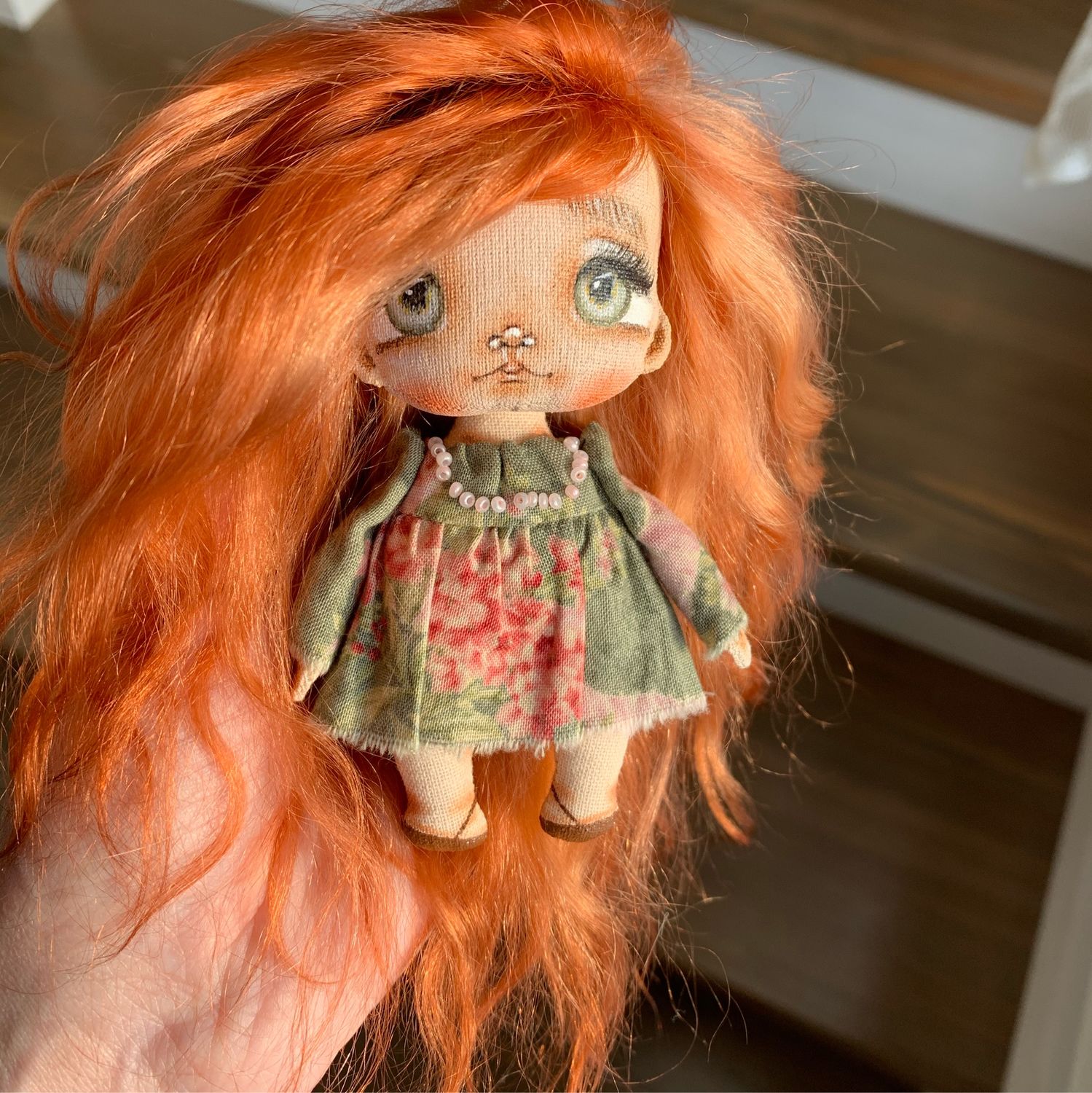 Коллекционная рыжая текстильная кукла Игрушка ручной работы, Куклы и пупсы, Самара,  Фото №1