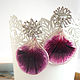 Earrings with Real Geranium Petals Burgundy Wine Eco Jewelry. Stud earrings. WonderLand. My Livemaster. Фото №4