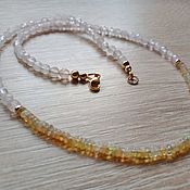 Украшения handmade. Livemaster - original item Choker with natural opals and rose quartz with Gold Filled(14K). Handmade.