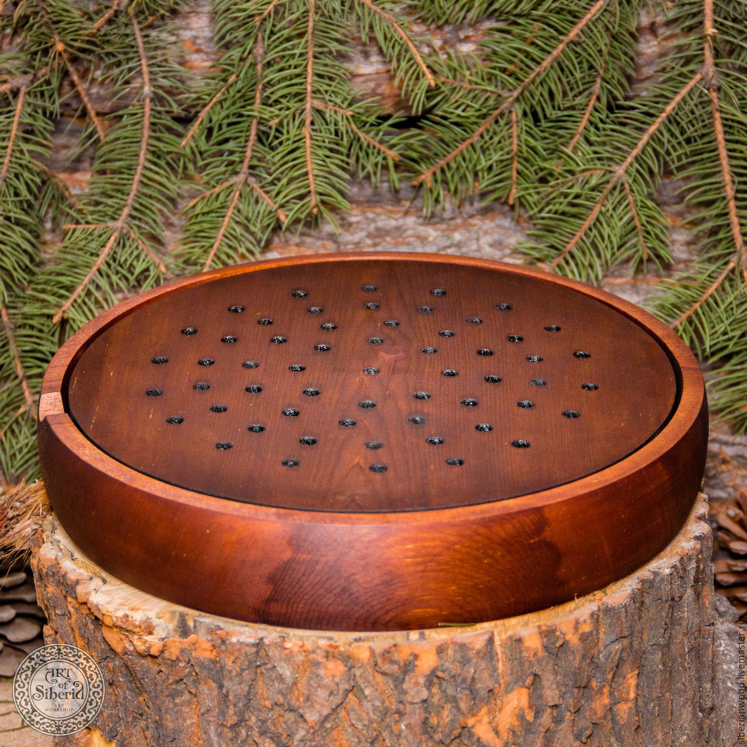 Wooden tea table- shepherd made of cedar wood. SN1, Trays, Novokuznetsk,  Фото №1