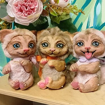 Куклы и игрушки ручной работы. Ярмарка Мастеров - ручная работа Котята Мия, Мила и Марик. Серия Зоосад. Handmade.
