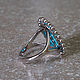Exquisite gold ring with natural turquoise and diamonds. Rings. jewelry-market. My Livemaster. Фото №4