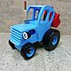 Blue tractor with bucket. Machines and robots. Karsakov. My Livemaster. Фото №6
