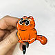 Brooch 'Red funny disgruntled cat angry fat'. Brooches. greenfox-23. Online shopping on My Livemaster.  Фото №2
