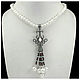 Necklace Michelle Silver Pearl Fire opal Rhodolite Topaz Zircons, Necklace, Moscow,  Фото №1