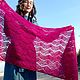  Knitted bright stole / gift to a girl /fuchsia, Wraps, Kazan,  Фото №1