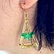 Серьги со стрекозой. Серьги классические. творческая мастерская у Аленушки. Интернет-магазин Ярмарка Мастеров.  Фото №2