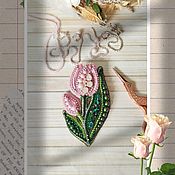 Украшения ручной работы. Ярмарка Мастеров - ручная работа Pink Tulip Brooch. Handmade.